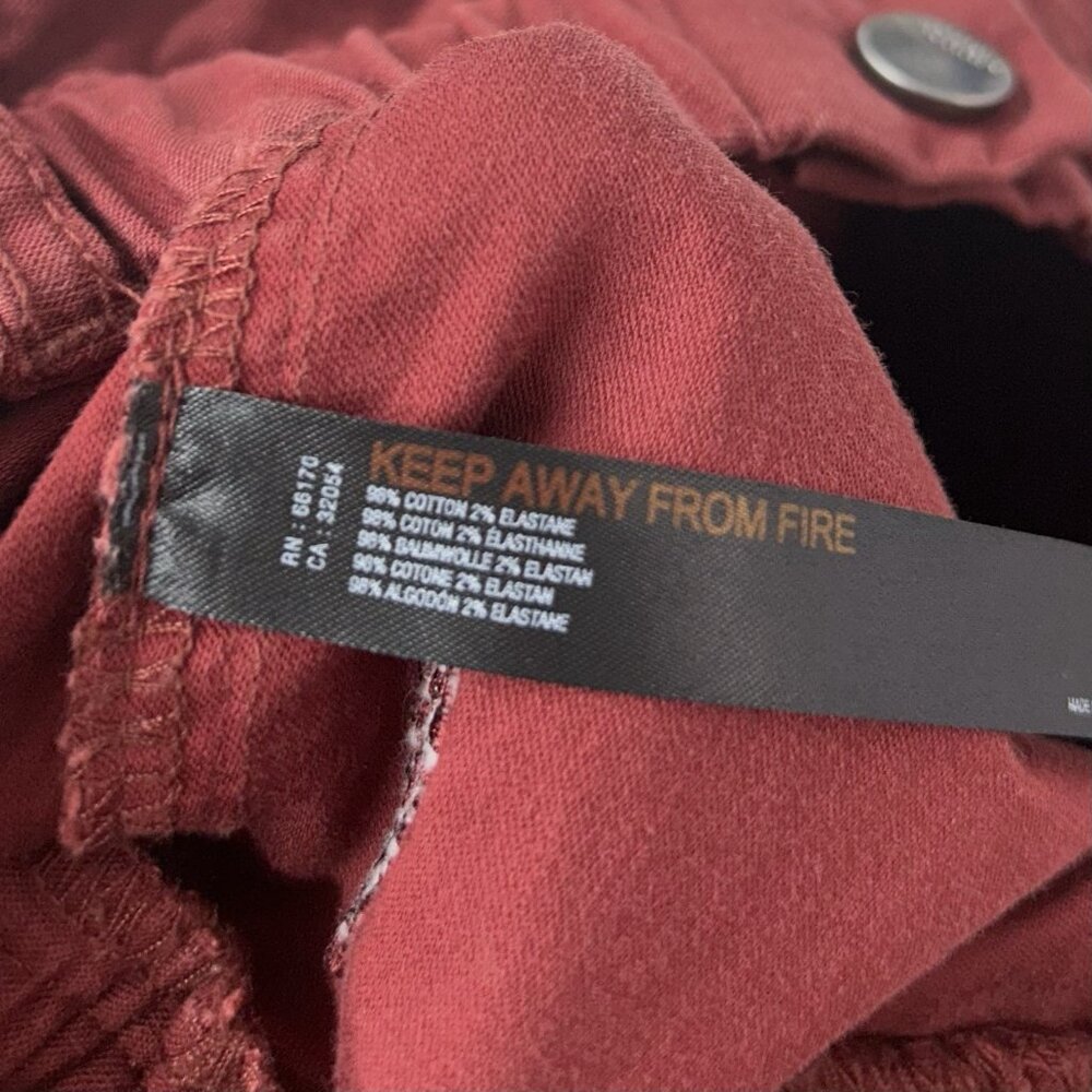 Free People Movement Baggy‎ Cargo Utility Pants Women’s Size Medium Red - Picture 5 of 12